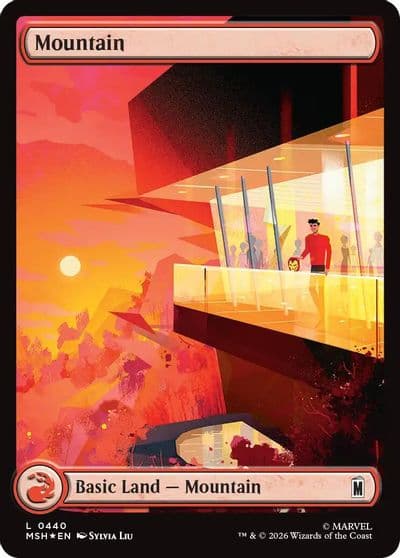Mountain 0440 Surge Foil Marvel Super Heroes Magic card