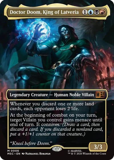 Doctor Doom King of Latveria Borderless Commander: Marvel Super Heroes Magic card
