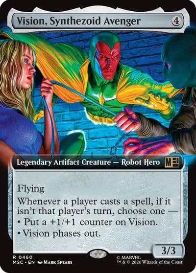 Vision Synthezoid Avenger Extended Art Commander: Marvel Super Heroes Magic card