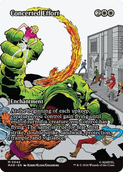 Concerted Effort Borderless Marvel Universe Eternal-Legal Magic card
