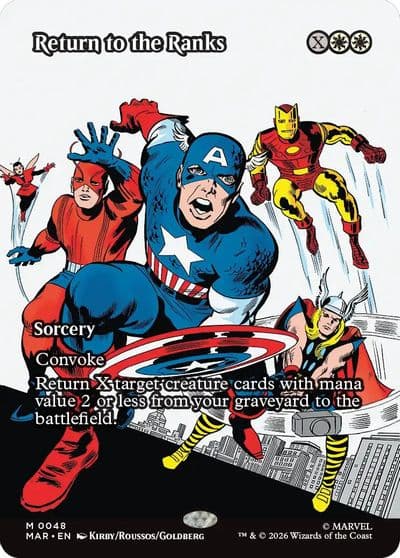 Return to the Ranks Borderless Marvel Universe Eternal-Legal Magic card