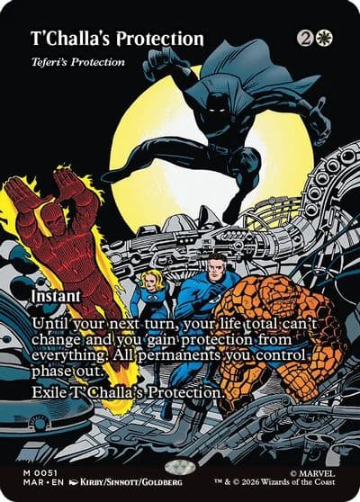 TChallas Protection Teferis Protection Borderless Marvel Universe Eternal-Legal Magic card