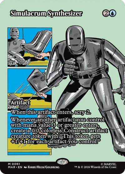 Simulacrum Synthesizer Borderless Marvel Universe Eternal-Legal Magic card