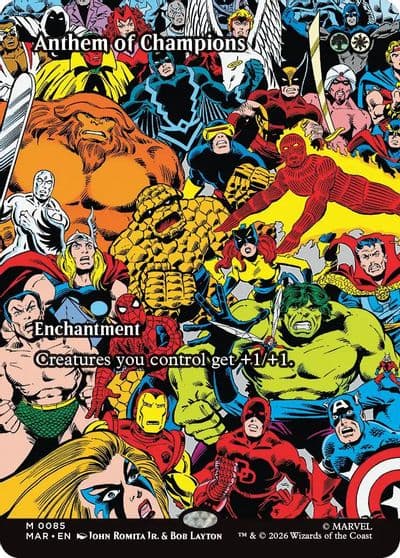 Anthem of Champions Borderless Marvel Universe Eternal-Legal Magic card