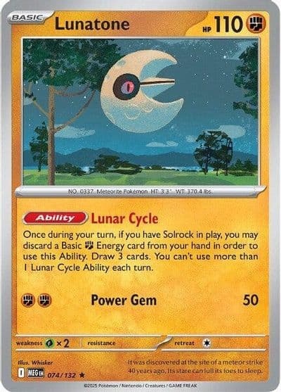 Lunatone (Non-Holo) Deck Exclusives Pokemon card
