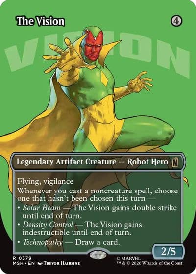 The Vision Borderless Marvel Super Heroes Magic card