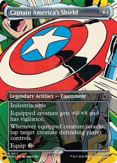 Captain Americas Shield Borderless 0317 Marvel Super Heroes Magic card
