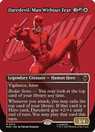 Daredevil Man Without Fear Borderless 0372 Marvel Super Heroes Magic card