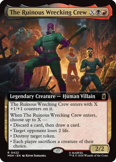 The Ruinous Wrecking Crew Extended Art Marvel Super Heroes Magic card