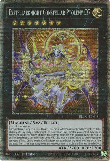 Exstellarknight Constellar Ptolemy Omega 7 Starlight Rare Battles of Legend: Glorious Gallery Yu-Gi-Oh! card