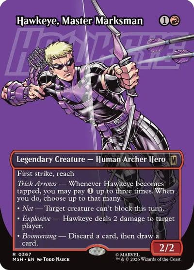 Hawkeye Master Marksman Borderless Marvel Super Heroes Magic card