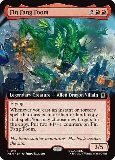 Fin Fang Foom Extended Art Marvel Super Heroes Magic card