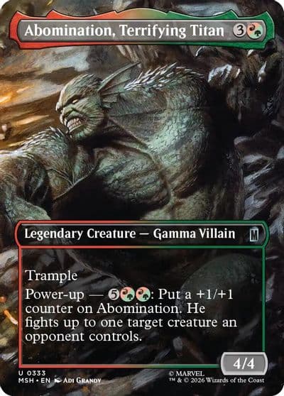 Abomination Terrifying Titan Borderless Marvel Super Heroes Magic card