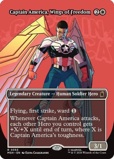 Captain America Wings of Freedom Borderless Marvel Super Heroes Magic card