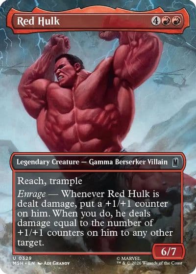 Red Hulk Borderless Marvel Super Heroes Magic card