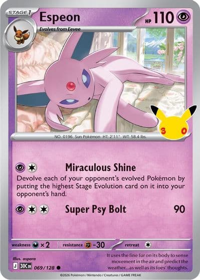 Espeon ME: 30th Celebration Pokemon card