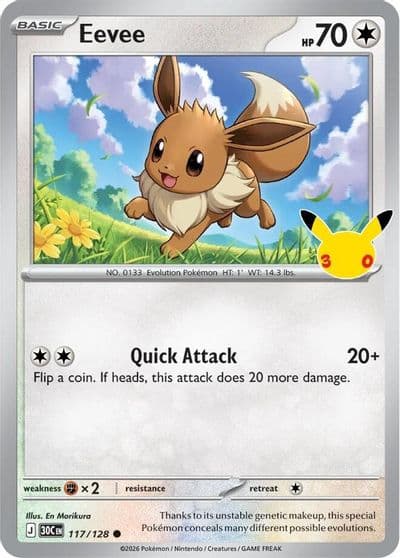 Eevee ME: 30th Celebration Pokemon card