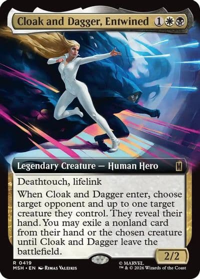 Cloak and Dagger Entwined Extended Art Marvel Super Heroes Magic card