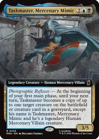 Taskmaster Mercenary Mimic Extended Art Marvel Super Heroes Magic card