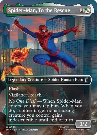 Spider Man To the Rescue Borderless Marvel Super Heroes Magic card