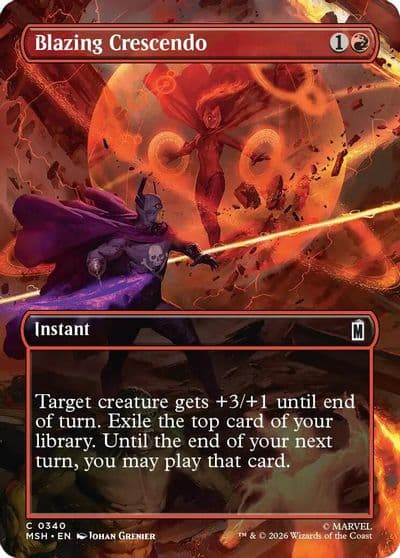 Blazing Crescendo Borderless Marvel Super Heroes Magic card