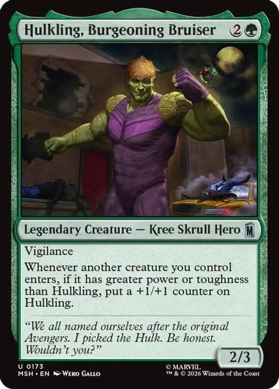 Hulkling Burgeoning Bruiser Marvel Super Heroes Magic card