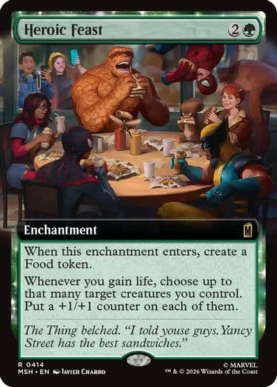 Heroic Feast Extended Art Marvel Super Heroes Magic card