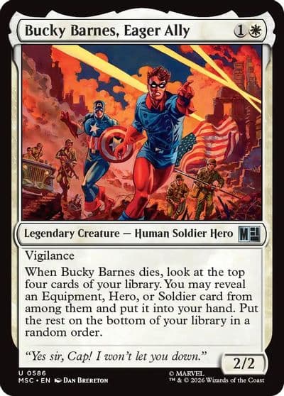 Bucky Barnes Eager Ally Commander: Marvel Super Heroes Magic card