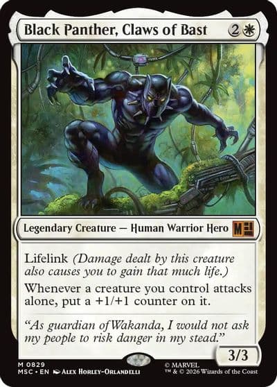 Black Panther Claws of Bast Commander: Marvel Super Heroes Magic card