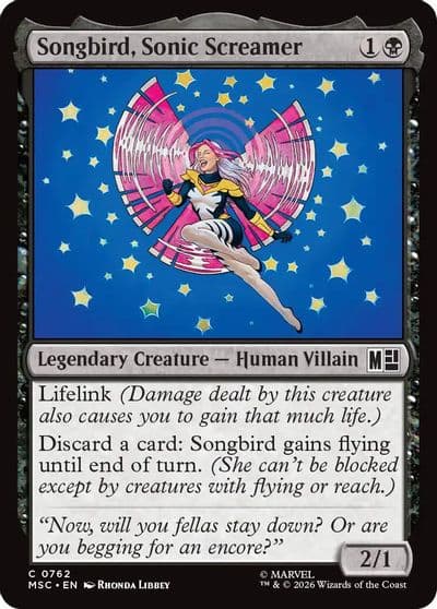 Songbird Sonic Screamer Commander: Marvel Super Heroes Magic card