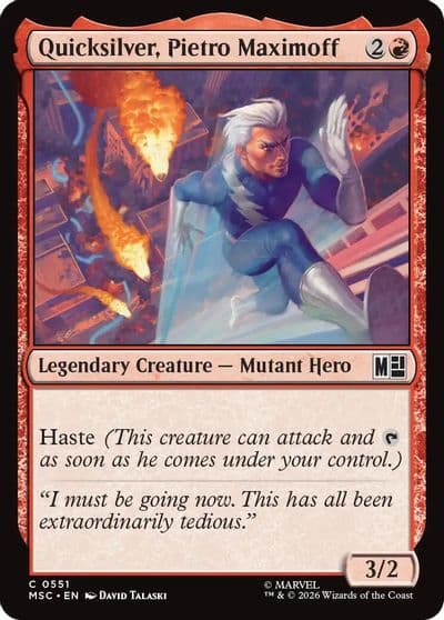 Quicksilver Pietro Maximoff 0551 Commander: Marvel Super Heroes Magic card
