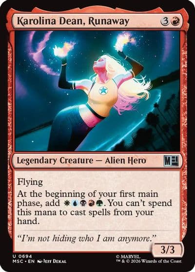 Karolina Dean Runaway Commander: Marvel Super Heroes Magic card