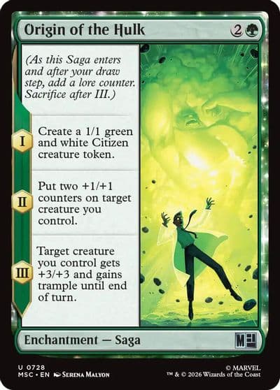 Origin of the Hulk Commander: Marvel Super Heroes Magic card