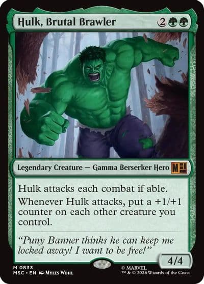 Hulk Brutal Brawler Commander: Marvel Super Heroes Magic card