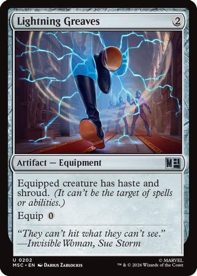 Lightning Greaves Surge Foil Commander: Marvel Super Heroes Magic card