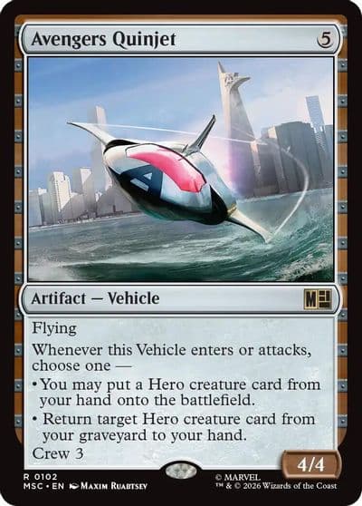 Avengers Quinjet Surge Foil Commander: Marvel Super Heroes Magic card