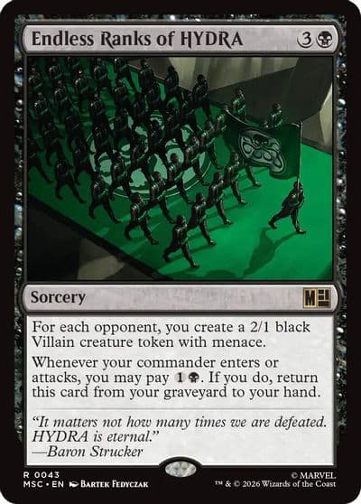Endless Ranks of HYDRA Commander: Marvel Super Heroes Magic card