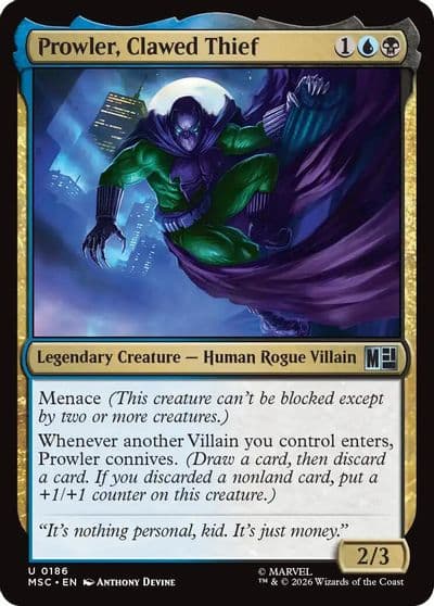 Prowler Clawed Thief Commander: Marvel Super Heroes Magic card