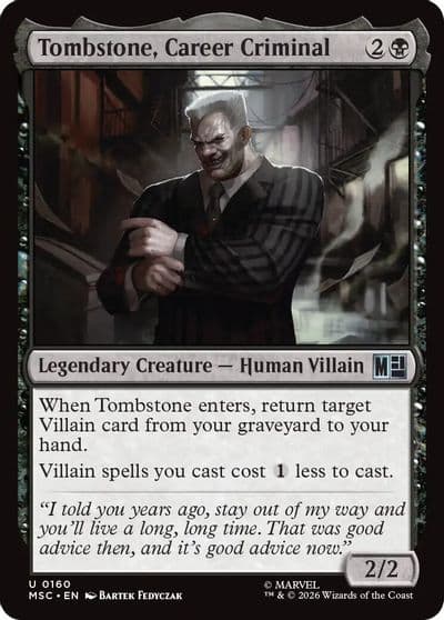 Tombstone Career Criminal 0160 Commander: Marvel Super Heroes Magic card