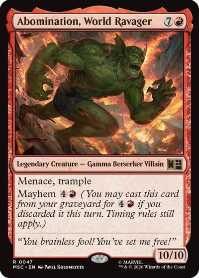 Abomination World Ravager Surge Foil Commander: Marvel Super Heroes Magic card