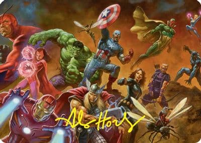 Avengers Assemble Art Card Gold Stamped Signature Art Series: Marvel Super Heroes Magic card