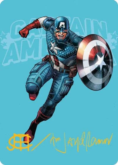 Captain America Super Soldier Art Card Gold Stamped Signature Art Series: Marvel Super Heroes Magic card