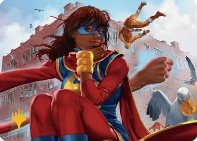 Ms Marvel Kamala Khan Art Card Gold Stamped Planeswalker Symbol Art Series: Marvel Super Heroes Magic card