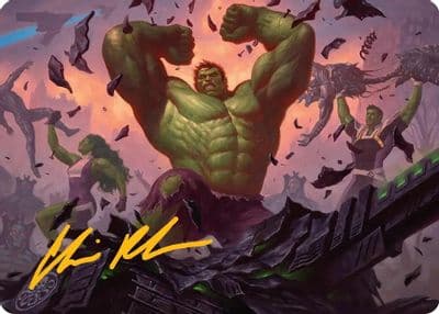 HULK SMASH Art Card Gold Stamped Signature Art Series: Marvel Super Heroes Magic card