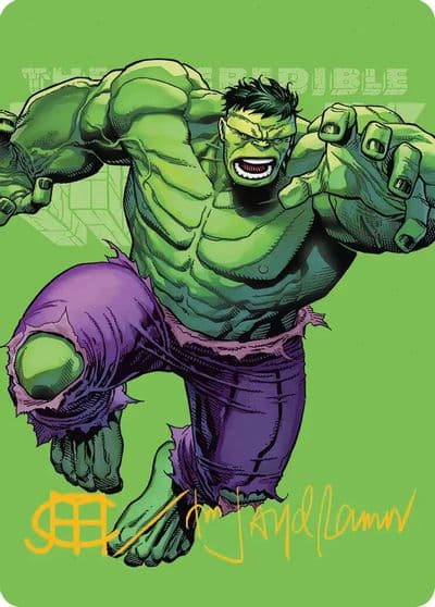 The Incredible Hulk Art Card Gold Stamped Signature Art Series: Marvel Super Heroes Magic card