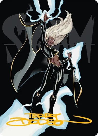 Storm Windrider Art Card Gold Stamped Signature Art Series: Marvel Super Heroes Magic card