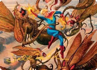 Captain Marvel Apex Avenger Art Card Gold Stamped Signature Art Series: Marvel Super Heroes Magic card