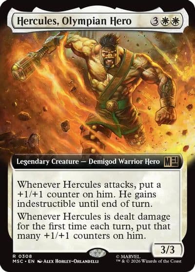 Hercules Olympian Hero Extended Art Commander: Marvel Super Heroes Magic card