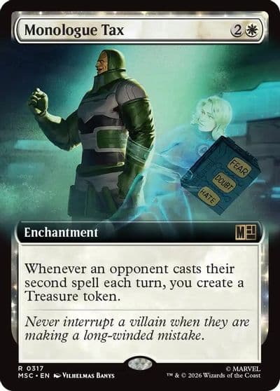Monologue Tax Extended Art Commander: Marvel Super Heroes Magic card