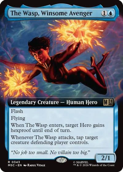 The Wasp Winsome Avenger Extended Art Commander: Marvel Super Heroes Magic card